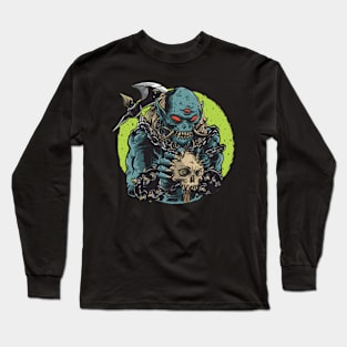 Blue Demon with skull Long Sleeve T-Shirt